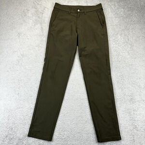 Lululemon Commission Slim-Fit Pants Mens Size 28x30 Warpstreme Office Green